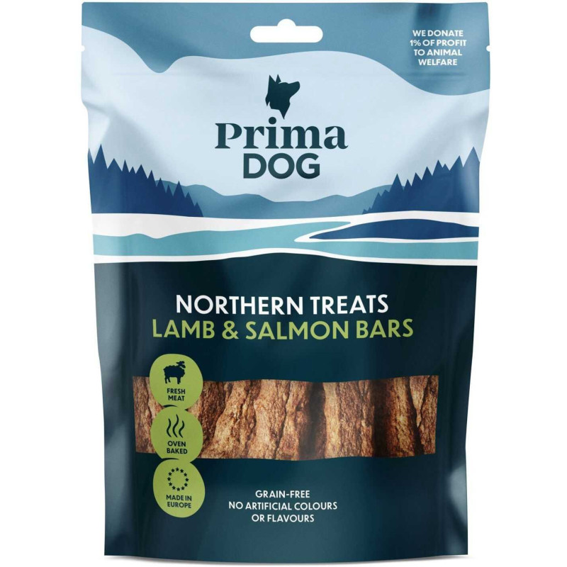PRIMA „Northern Treats“ ėrienos ir lašišos batonėliai 80g