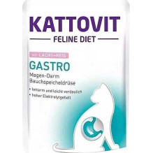 KATTOVIT KATTOVIT Kačių dietinis ėdalas Gastro lašiša su ryžiais - šlapias kačių ėdalas - 85g
