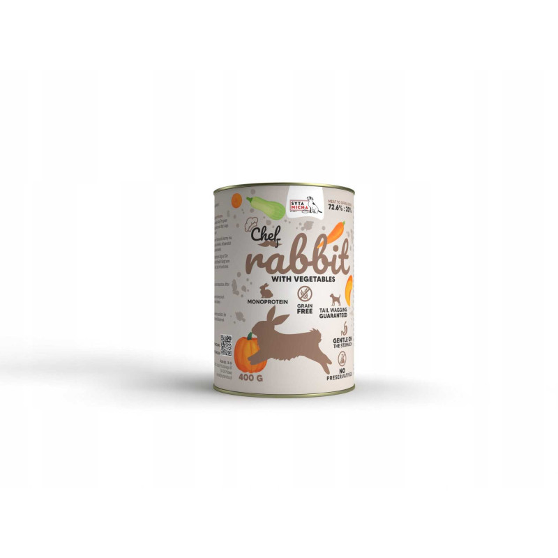 SYTA MICHA SYTA MICHA Šlapias šunų ėdalas „Chef Rabbit“ su daržovėmis - 400 g