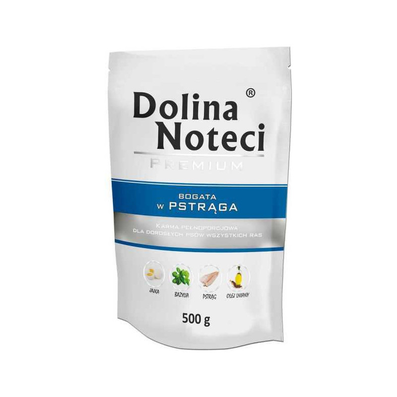 DOLINA NOTECI Dolina Noteci Aukščiausios kokybės šlapias šunų ėdalas, kuriame gausu upėtakių - 500g