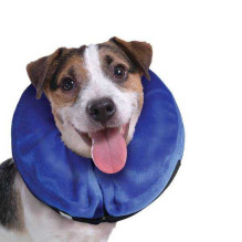 KONG Post-operative collar KONG CLOUD for dogs inflatable with fleece cover blue