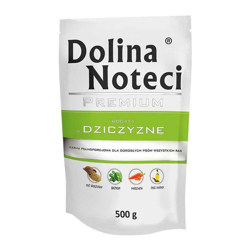 DOLINA NOTECI Dolina Noteci Aukščiausios kokybės elnienos skonio šlapias šunų ėdalas - 500g