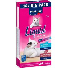 Vitakraft VITAKRAFT Skystas užkandis kepenėlėms su lašiša - skanėstas katėms - 16x15g