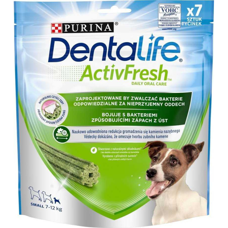 PURINA PURINA „Dentalife Active Fresh Small“ – dantų priežiūros skanėstas šunims – 115g