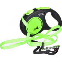 Flexi Flexi automatinis pavadėlis NAUJAS NEON juostinis M 5m žalias