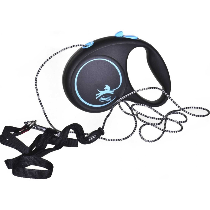 Flexi Flexi automatinis pavadėlis Black Design M virvė 5 m, mėlynos spalvos.