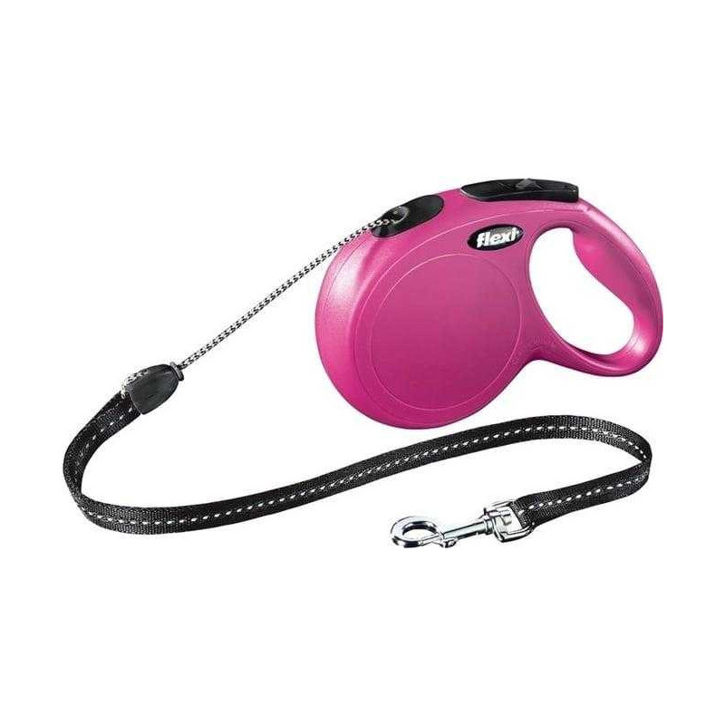 Flexi Flexi Naujas klasikinis automatinis pavadėlis M 5m Rožinis