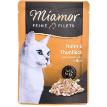 Miamor Smulkūs vištienos filė gabaliukai drebučiuose su tunu 100g