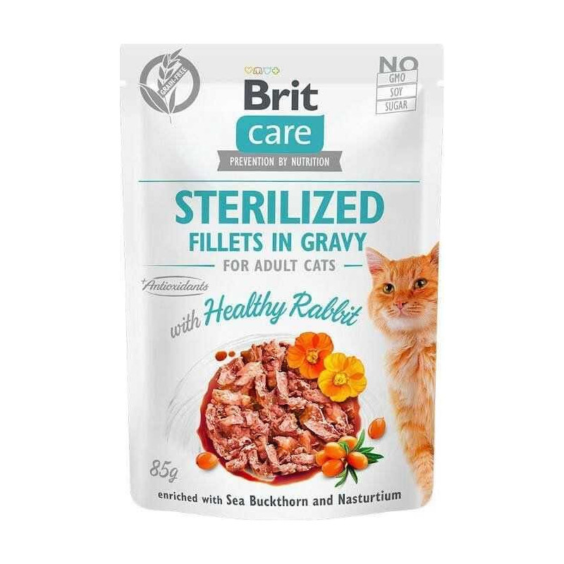 BRIT CARE Filė padaže Sterilizuota sveika triušiena 85g