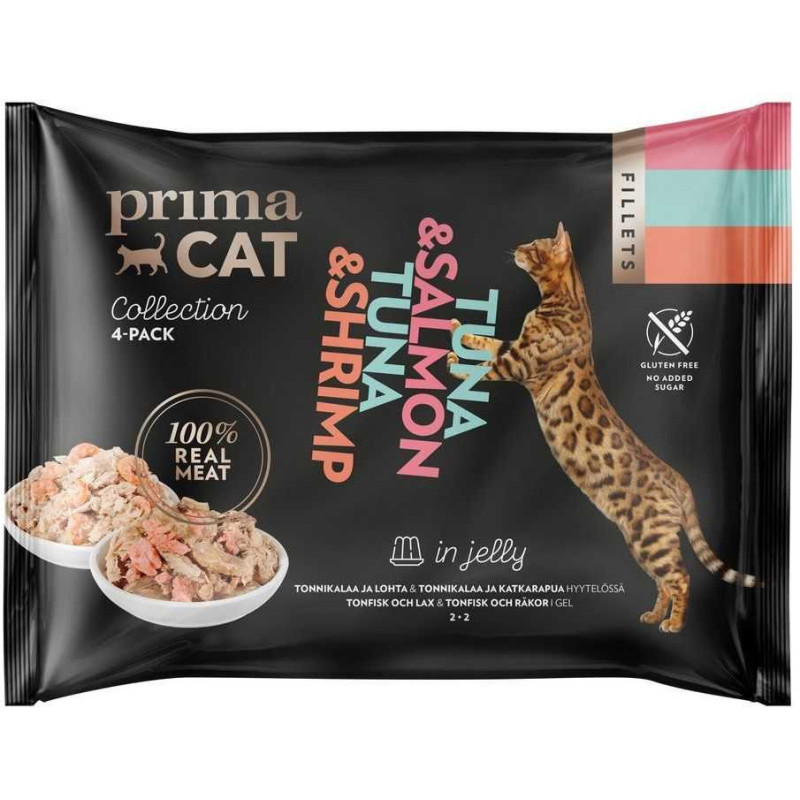 PRIMA Tunų ir lašišų filė rinkinys drebučiuose 4x50g