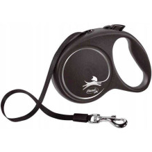 Flexi Flexi automatinis pavadėlis „Black Design L“ juostos 5 m, juodos spalvos.