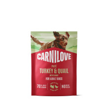CARNILOVE Carnilove Dog Kalakutienos ir putpelių paštetas suaugusiems su morkomis 300 g