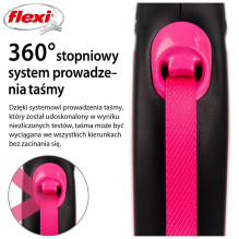 Flexi Flexi automatic leash New Neon S tape 5 m color pink.