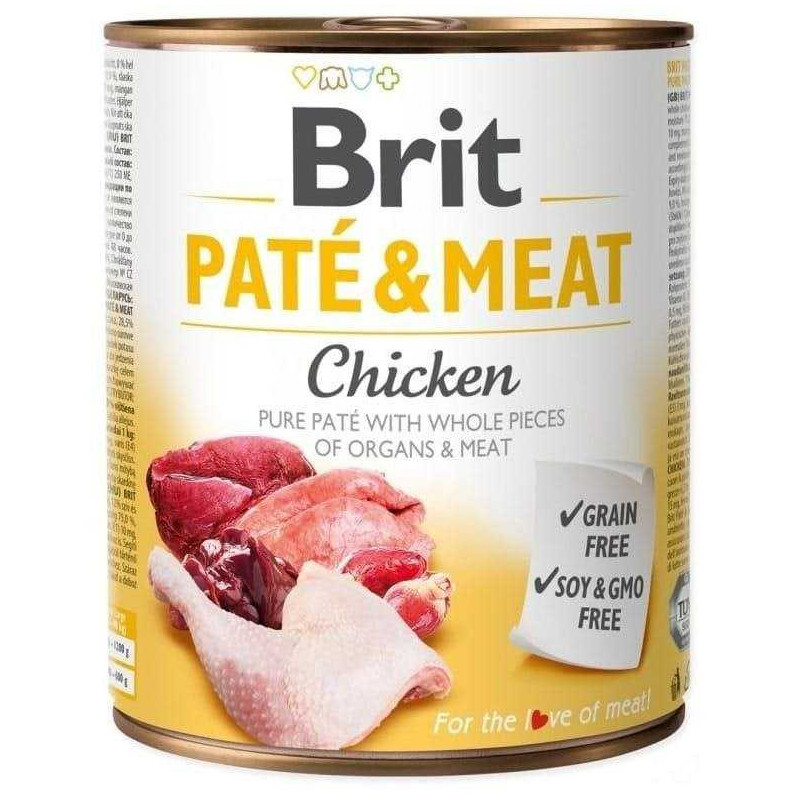 BRIT Paštetas ir mėsa su vištiena 800g