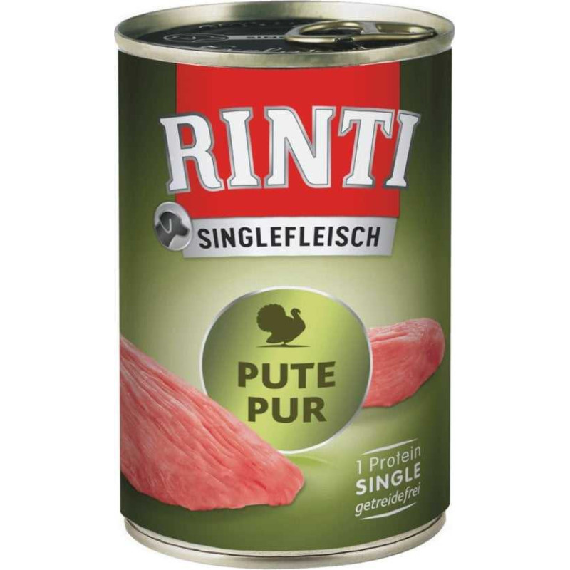 RINTI RINTI „Singlefleisch Exclusive Turkey“ – šlapias šunų ėdalas – 400g