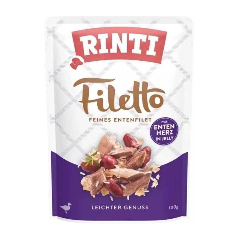 RINTI RINTI Filetto Chicken fillet with duck hearts- wet dog food -