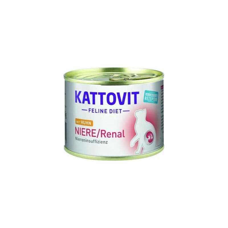 KATTOVIT KATTOVIT Kačių maistas su inkstų / inkstų ligomis ir vištiena - šlapias kačių ėdalas - 185g