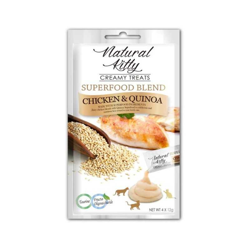Natural Kitty Supermaisto mišinys su vištiena ir bolivine balanda 4x12g