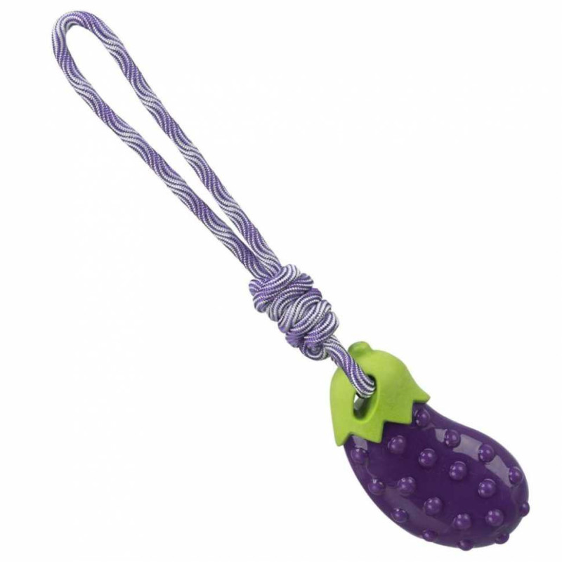 TRIXIE Baklažanas ant virvės TPR 13 cm / 34 cm