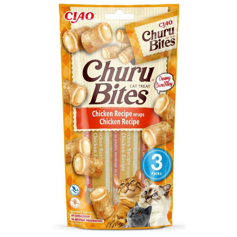 INABA Churu Bites vištienos receptų įvyniojimai 3x10g