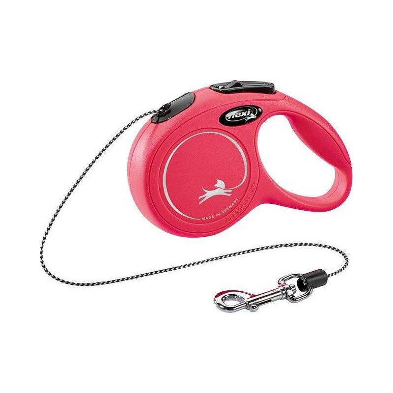 Flexi Flexi Naujas klasikinis automatinis trosinis pavadėlis XS 3m Red