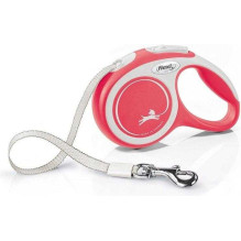 Flexi Flexi automatinis pavadėlis „New Comfort XS“ juosta, 3 m, raudonos spalvos.