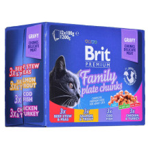 BRIT BRIT Cat Maišeliai Family Lėkštė – šlapias kačių ėdalas – 12 x 100g BRIT BRIT Cat Maišeliai Family Lėkštė – šlapias kačių ėdalas – 12 x 100g