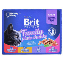 BRIT BRIT Cat Pouches Family Plate - wet cat food - 12 x 100g BRIT BRIT Cat Pouches Family Plate - wet cat food - 12 x 100g