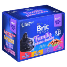 BRIT BRIT Cat Pouches Family Plate - wet cat food - 12 x 100g BRIT BRIT Cat Pouches Family Plate - wet cat food - 12 x 100g