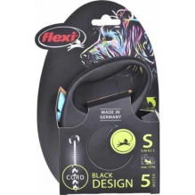 Flexi Flexi automatinis pavadėlis „Black Design S“ virvė, 5 m, mėlynos spalvos.
