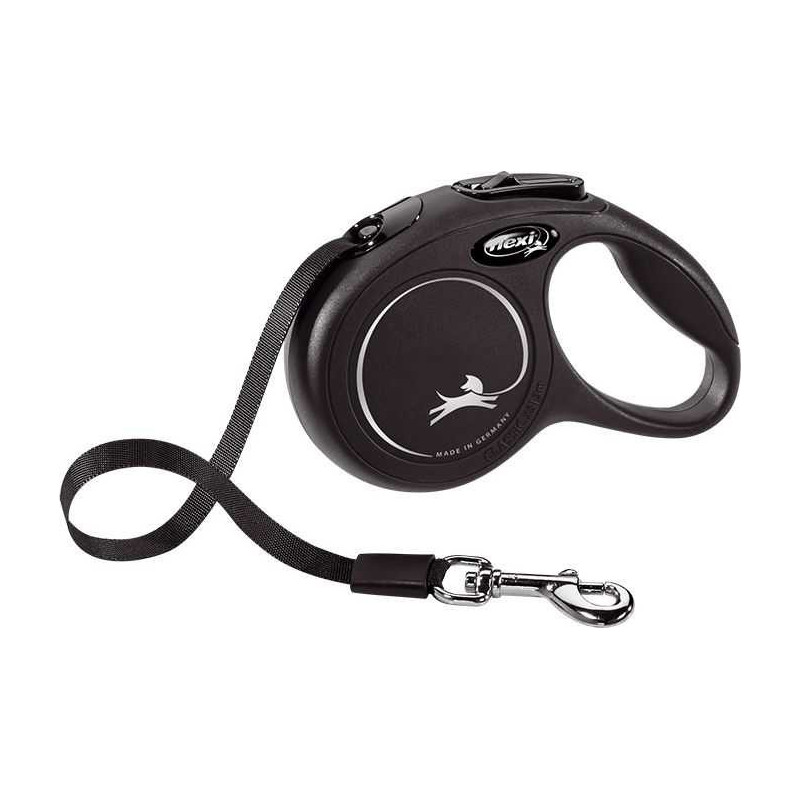 Flexi Flexi Naujas klasikinis automatinis diržinis pavadėlis XS 3m Juodas