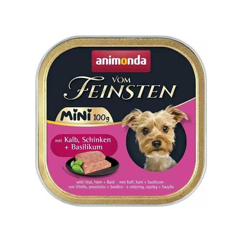 Animonda ANIMONDA Vom Feinsten Adult Mini veršiena, kumpis ir bazilikas – šlapias šunų maistas.