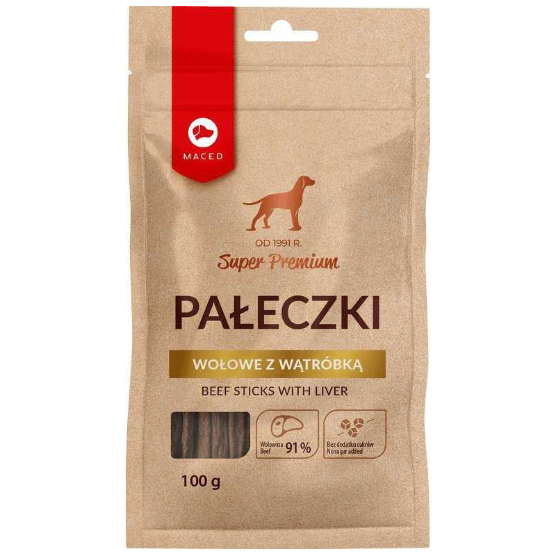 MACED MACED Jautienos lazdelės su kepenėlėmis - Šunų skanėstas - 100g