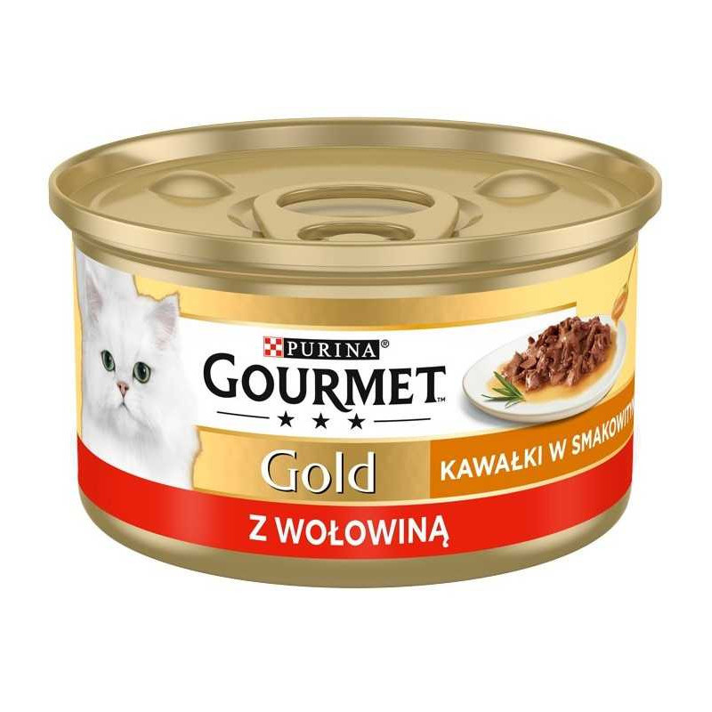PURINA Gurmaniškas Gold Sauce Delight jautienos skonio šlapias kačių ėdalas - 85 g