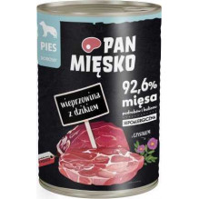 PAN MIĘSKO Pan Mięsko Šlapias šunų ėdalas Kiauliena su šerniena (suaugusiems) 400g