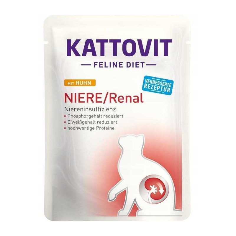 KATTOVIT Kačių dieta Niere / Renal Chicken - šlapias kačių ėdalas - 85 g