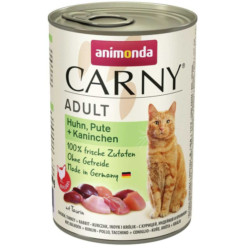 Animonda Carny suaugusioms vištienos, kalakutienos ir triušio porcijoms 400g