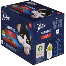 PURINA Felix Fantastiški kaimiški skoniai Mėsa drebučiuose 24x85g