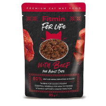 FITMIN For Life“ suaugusių kačių ėdalas su jautiena – 85 g