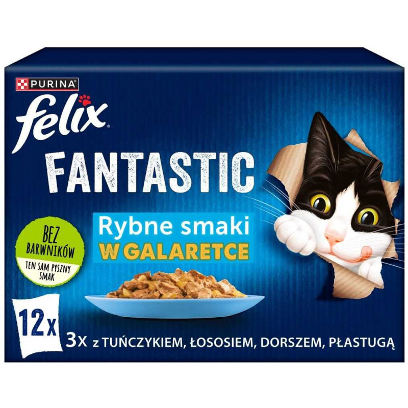 PURINA Felix fantastiški žuvies skoniai drebučiuose 12x85g