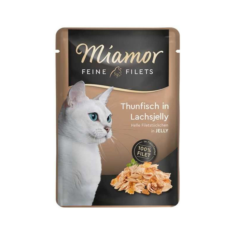 Miamor Smulkinti tuno ir lašišos filė drebučiuose 100g