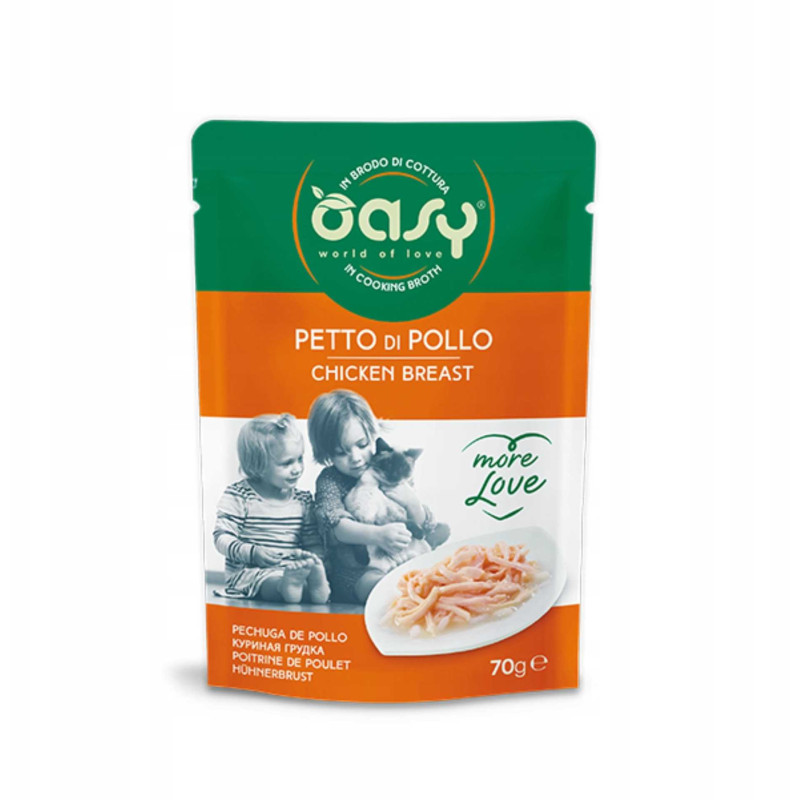 OASY More Love“ vištienos krūtinėlė – šlapias kačių ėdalas – 70g