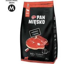 PAN MIĘSKO Pan Mięsko Sausas šunų ėdalas su jautiena ir ožkos (suaugusiųjų) traškučiais M 2