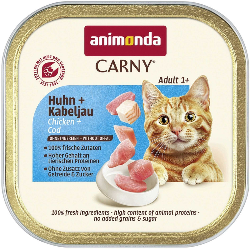 Animonda ANIMONDA CARNY kačių maistas vištiena, menkė 85g