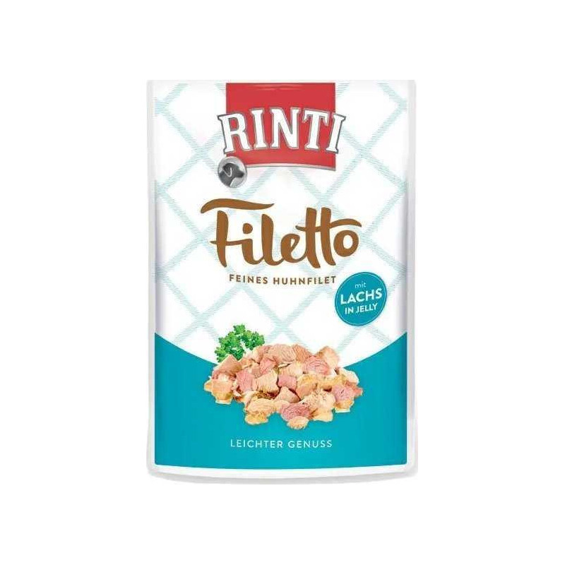 RINTI RINTI Filetto Vištienos filė su lašiša - šlapias šunų ėdalas - 100