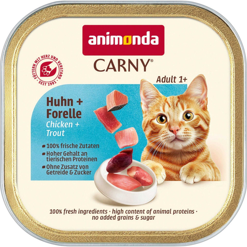 Animonda ANIMONDA CARNY kačių ėdalas Vištiena, upėtakis 85g