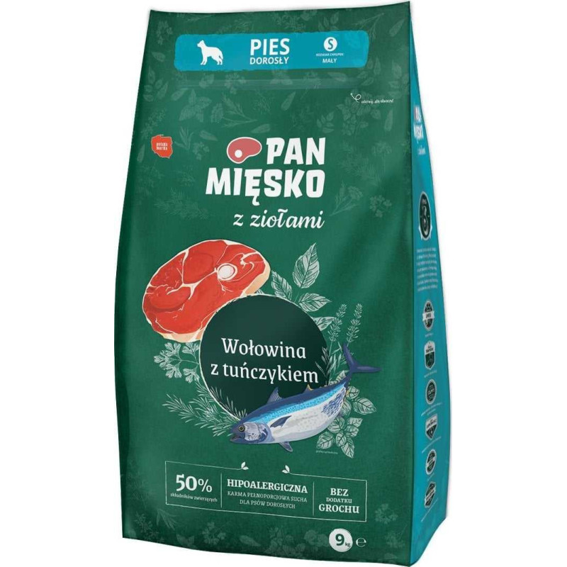 PAN MIĘSKO Pan Mięsko Su žolelėmis Jautiena su tuno (suaugusiųjų) traškučiais S 9kg