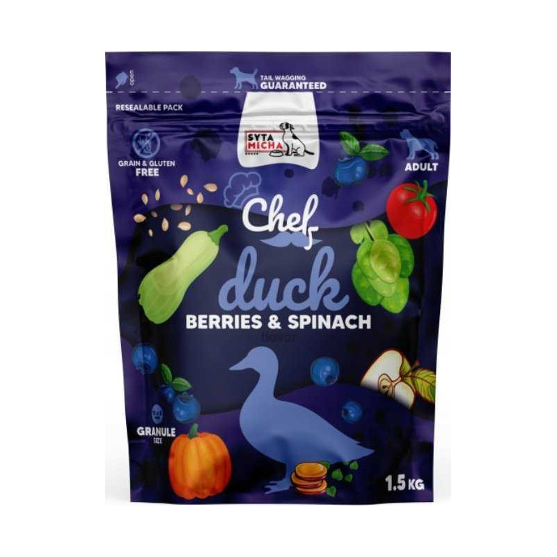 SYTA MICHA SYTA MICHA Chef Duck, berries and spinach - dry dog food - 1.5kg