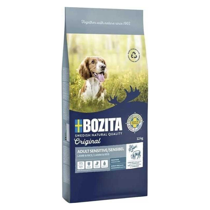 BOZITA BOZITA Originalus sausas šunų ėdalas jautriai virškinimui su ėriena ir ryžiais - 12k