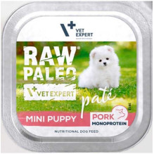 VETEXPERT Žalias Paleo paštetas su kiauliena, mini šuniukams - šlapias šunų ėdalas - 150g